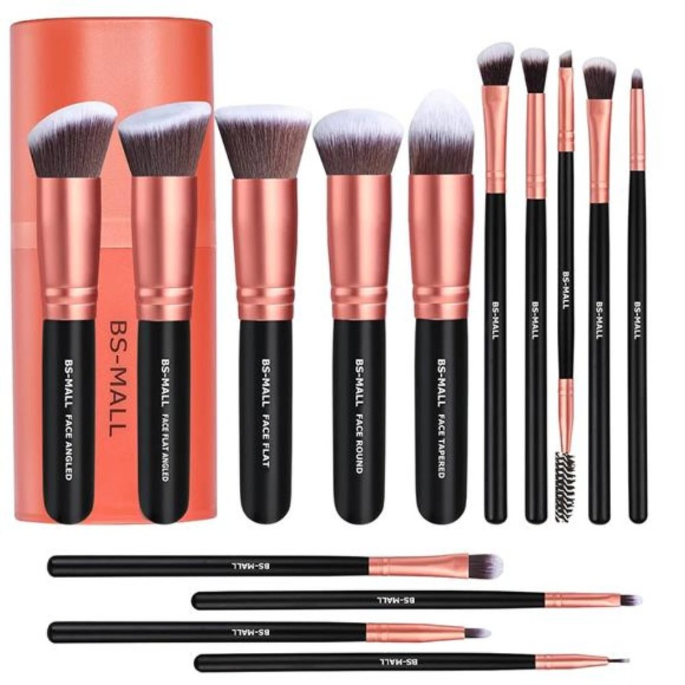 New in Box - Makeup Brushes Premium 14 Pcs Brush Set, Rose Golden, with Case